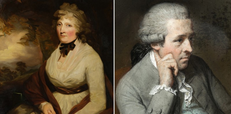 Left: Eliza Fraser of Castle Fraser (detail), right: James Byres of Tonley (detail)