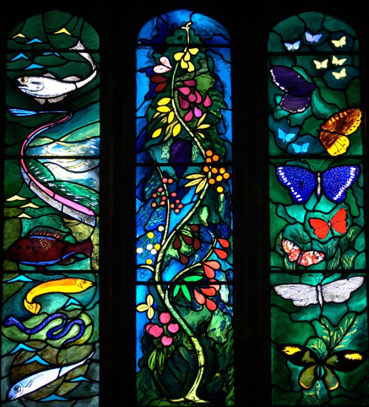 Stained glass window at All Saints Church, Farnborough, West Berkshire