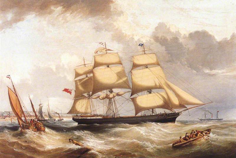 Ship 'British Merchant' Leaving Aberdeen