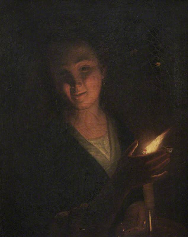 Girl Shielding the Flame on a Candlestick