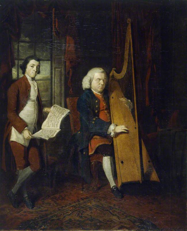 John Parry the Blind Harpist, with an Assistant