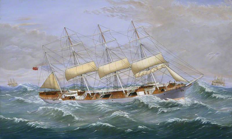 Sailing Ship 'Afon Cefni' in Heavy Seas
