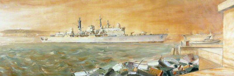 HMS 'Cardiff' at Cardiff Docks