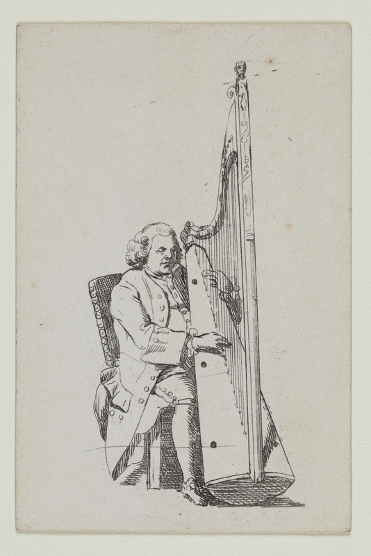 John Parry Playing the Harp