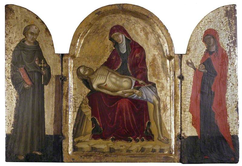 Icon Triptych: Pietà with Sts Francis and Mary Magdalen