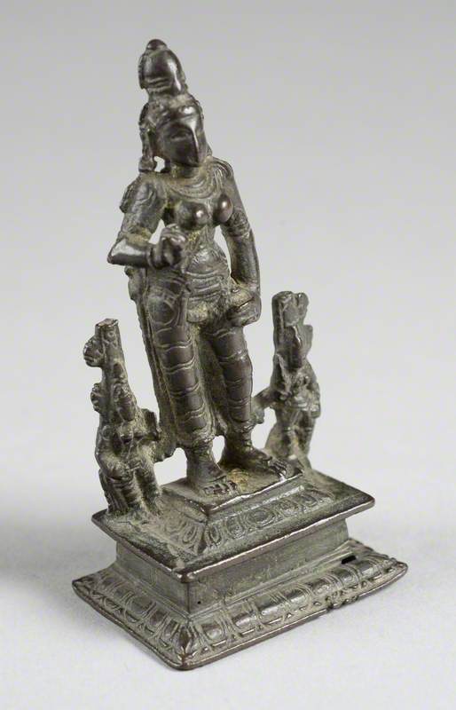 Standing Goddess with Two Attendants