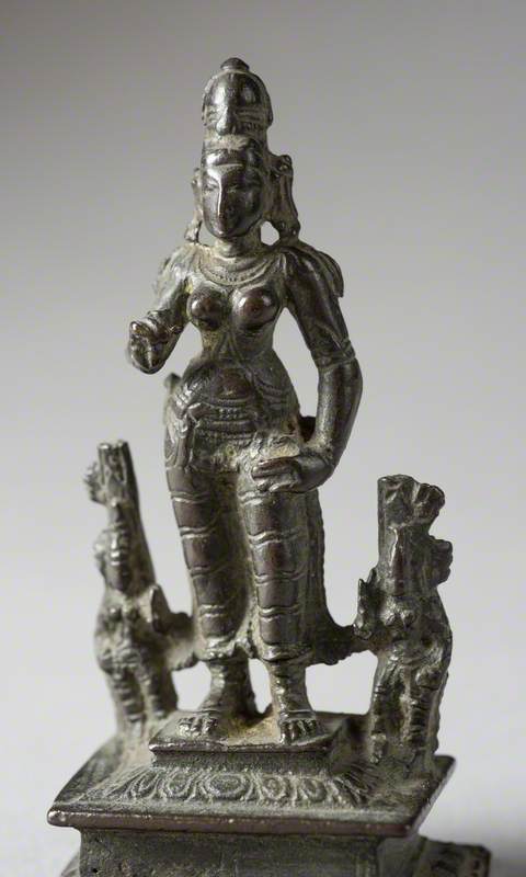 Standing Goddess with Two Attendants