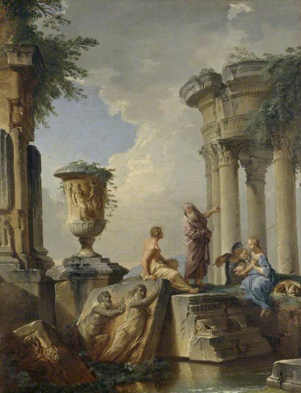 Ruins with a Prophet and other Figures