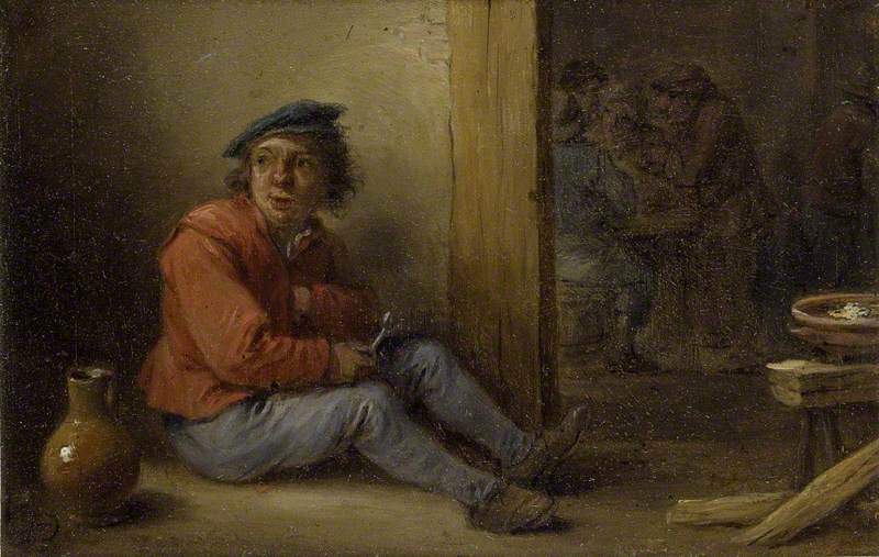 A young Peasant seated in an Interior