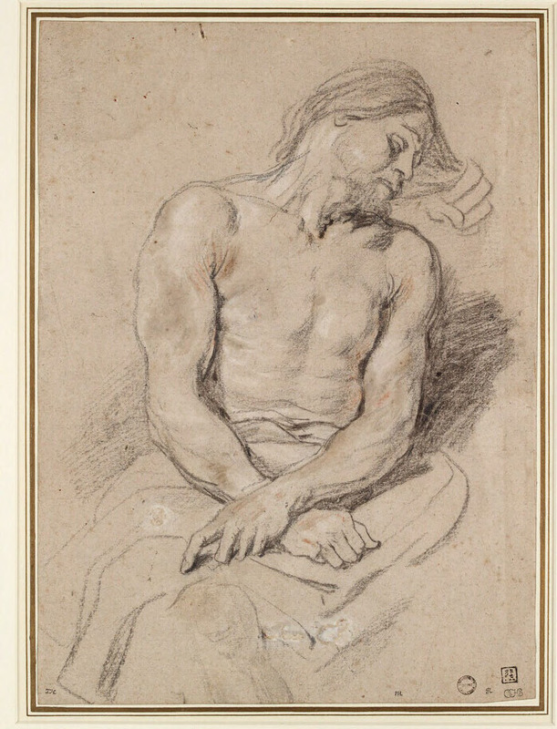 Recto: Study of a Man with his Hands Crossed
Verso: Study of a Right Arm and Hand grasping a Staff with a Faint Sketch of another figure