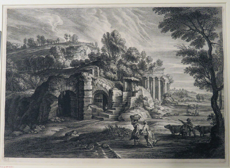 Landscape with antique ruins