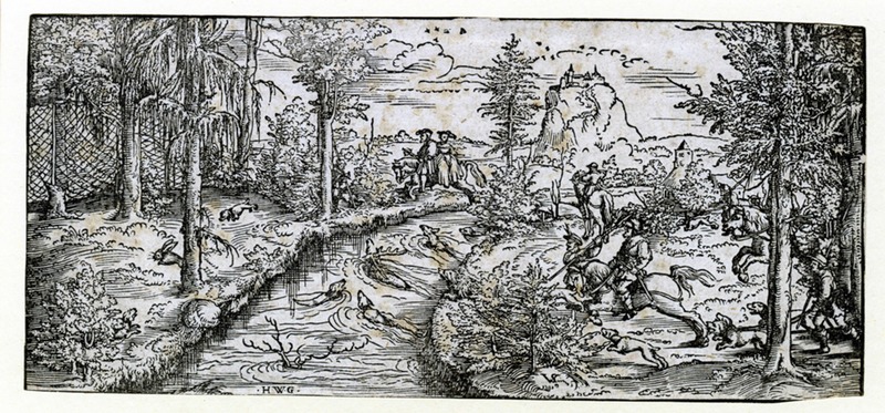 Staghunt in a landscape