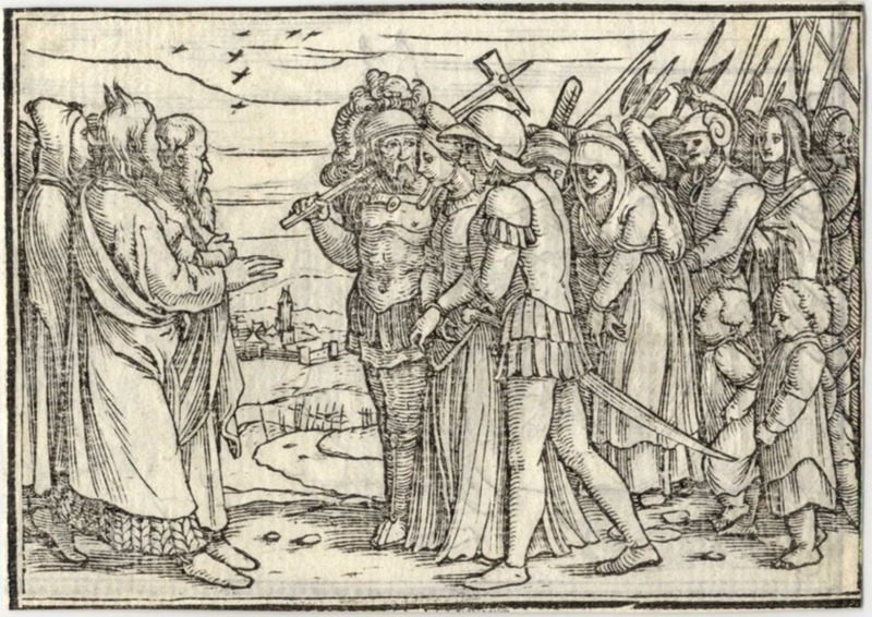 Recto: Moses ordering the death to the Midianite Women and Children (Numbers 31) Verso: Moses speaking to the Israelites
