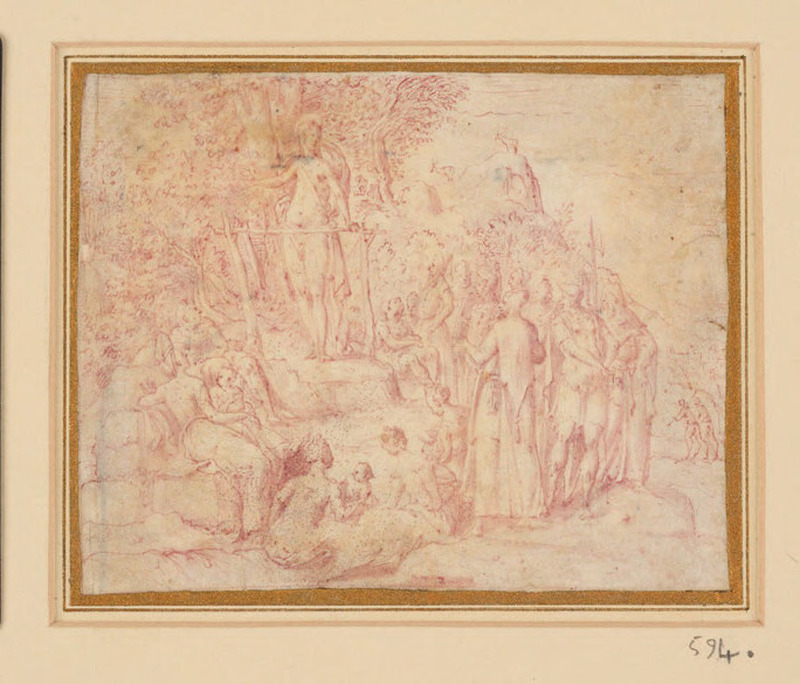 A composition depicting John the Baptist addressing a group of people