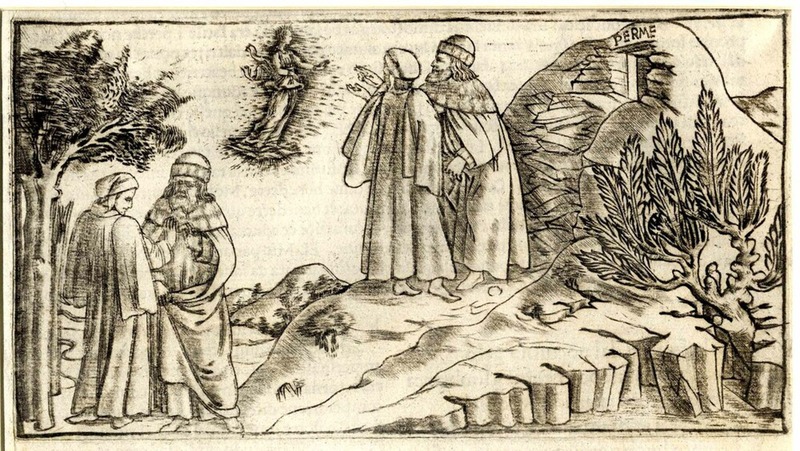 Beatrice appears before Dante and Virgil