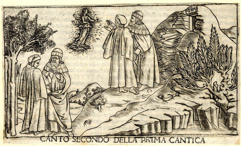Beatrice appears before Dante and Virgil