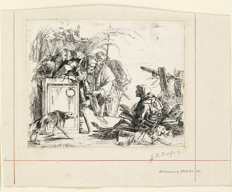 A group of men looking at death