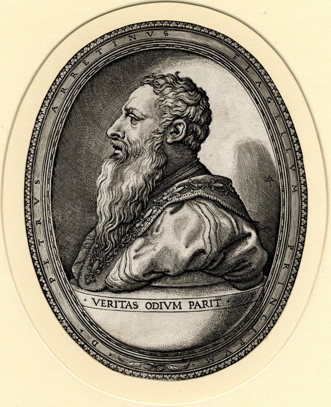 Bust Portrait of Pietro Aretino, seen in profile, within a roundel