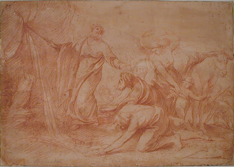 Moses drawing water from the rock