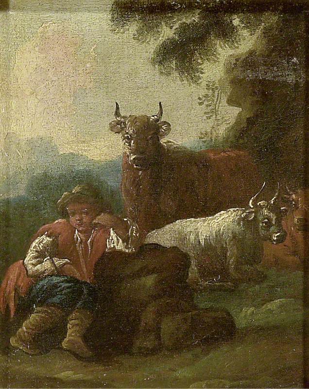 Boy with Cattle in a Landscape