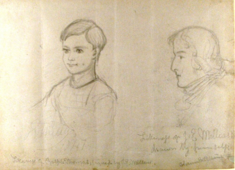 Portrait Sketches of Ralph Thomas and of the Artist himself