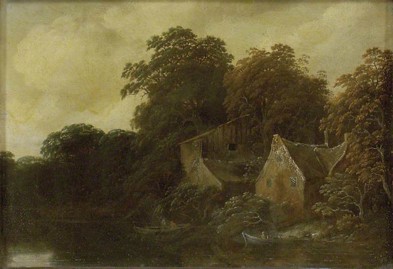 River Scene with a Cottage and Boat