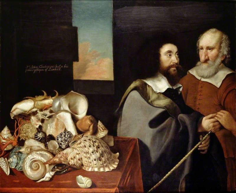 John Tradescant the Younger with Roger Friend and a Collection of Exotic Shells