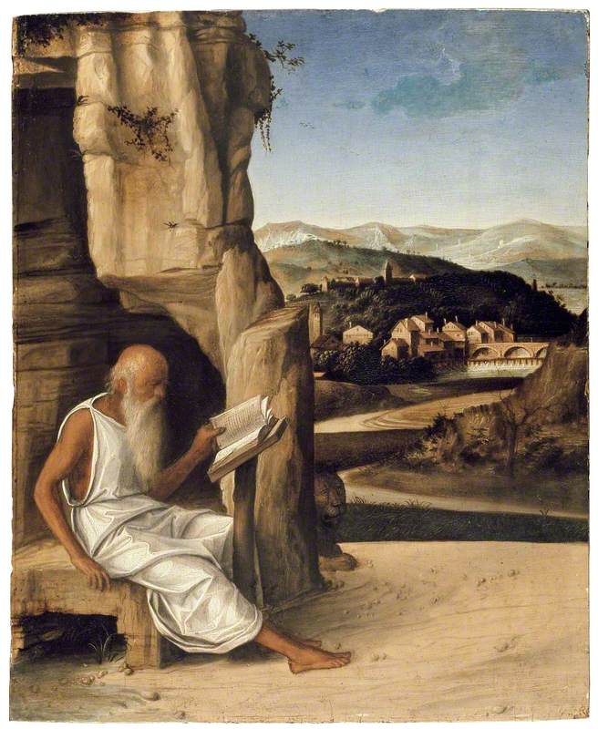 St Jerome reading in a Landscape | Art UK