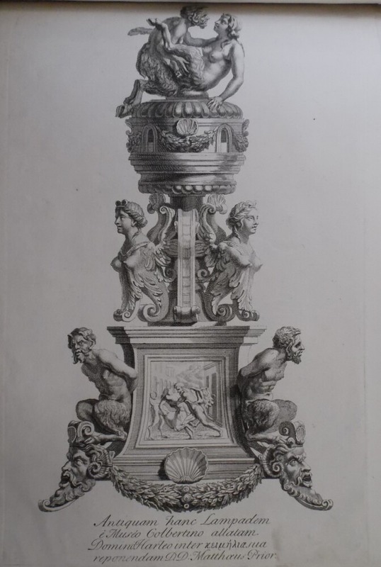 Three-sided bronze stand
