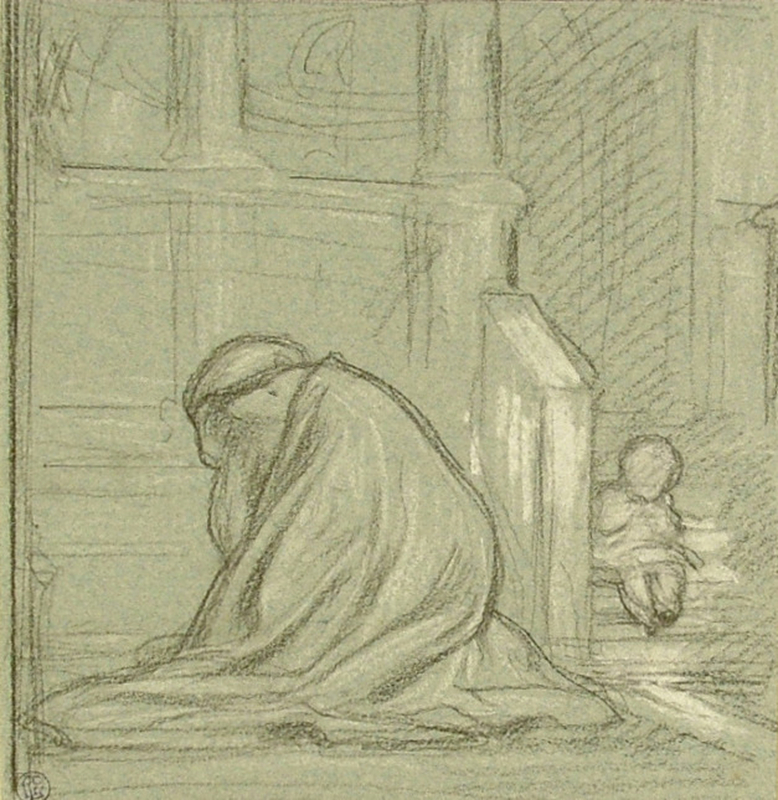 Compositional study for 'The Widow's Prayer'