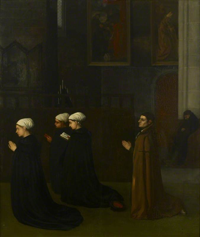 Interior of a Church with kneeling Figures