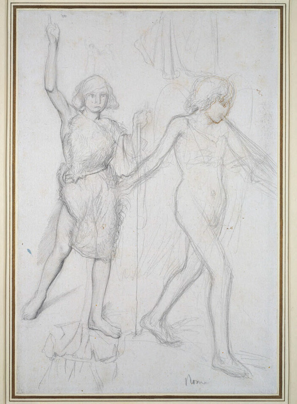 St John the Baptist with an angel walking before him on the right
