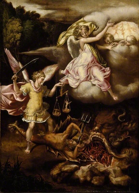 St Michael subduing Satan and weighing the Souls of the Dead