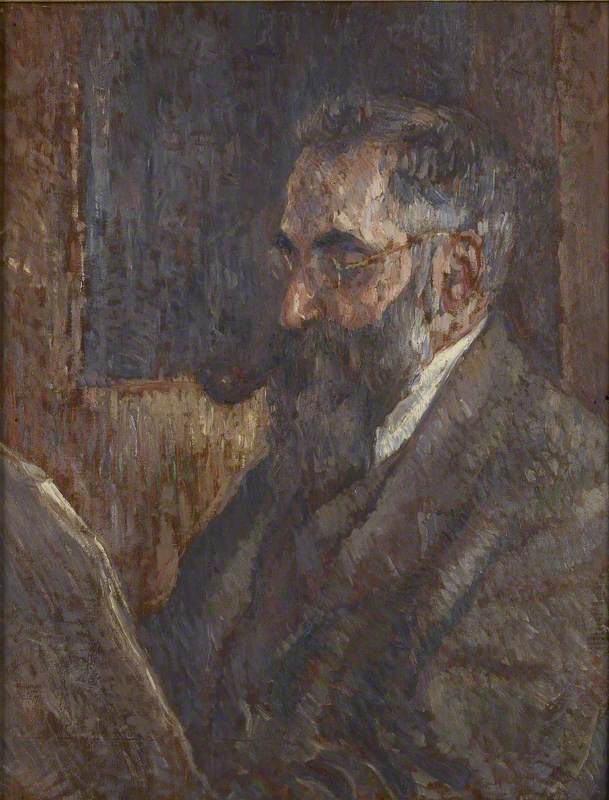 Lucien Pissarro reading