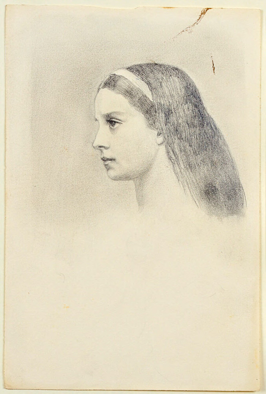 Head of a Girl in profile, facing left