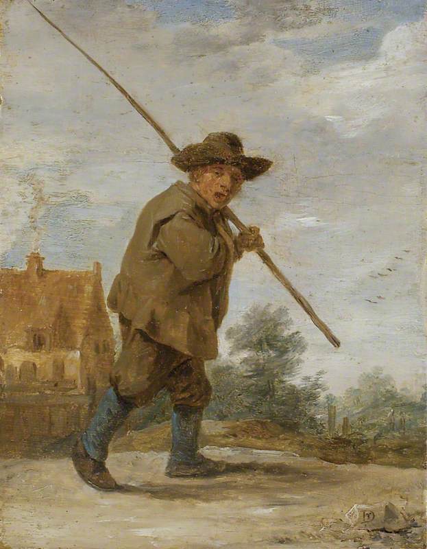 A Peasant carrying a Rod over his Shoulder