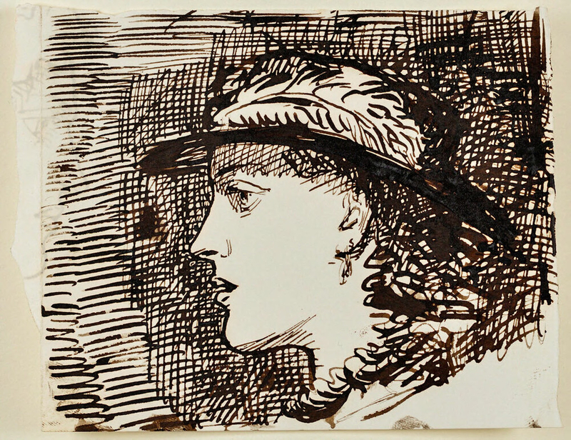 Head of a Woman in Profile, wearing a Hat