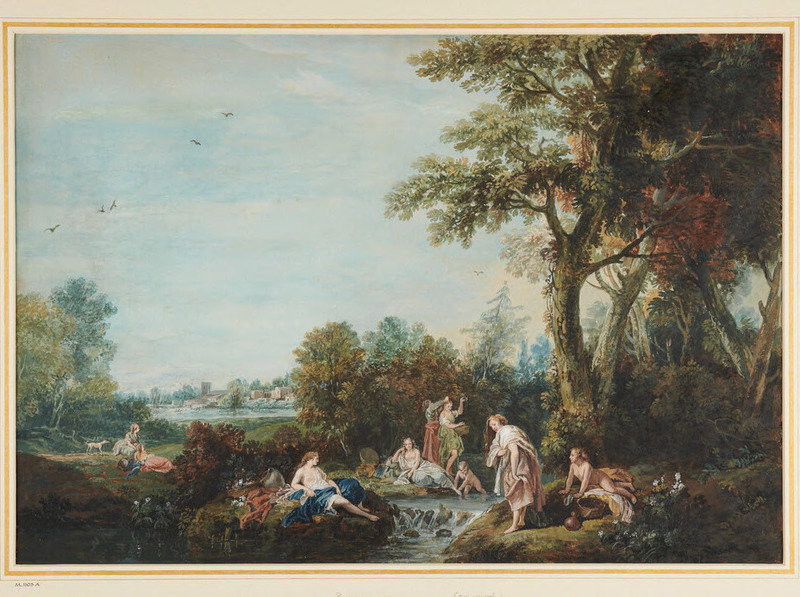 Landscape with women bathing