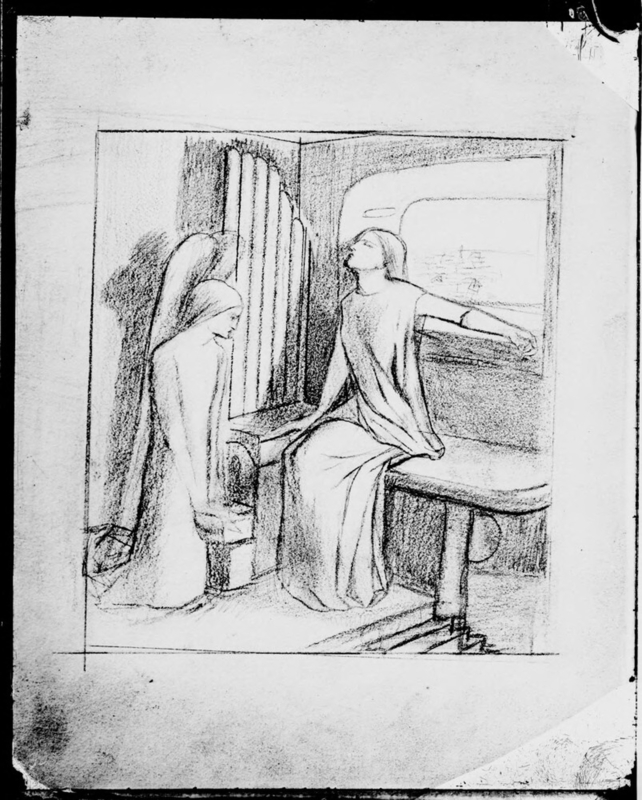 Glass plate negative of 'Study for St Cecilia'