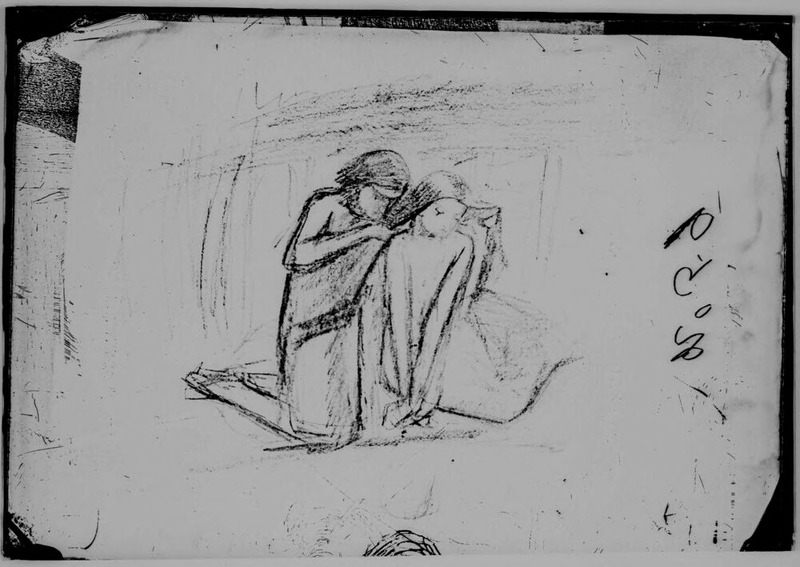 Glass plate negative of 'La Belle Dame Sans Merci'