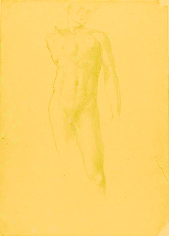 A Male Nude, standing (torso only)