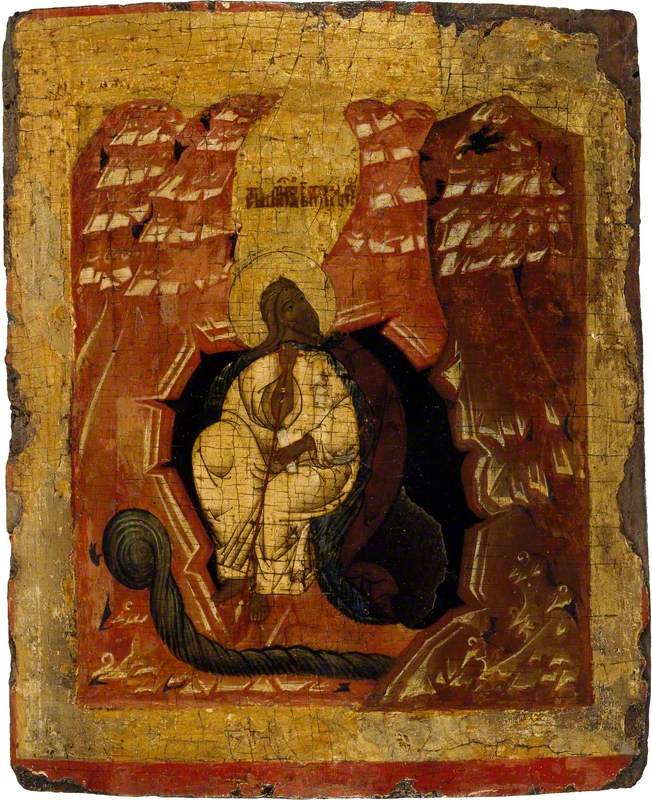 Icon of Elijah fed by a Crow