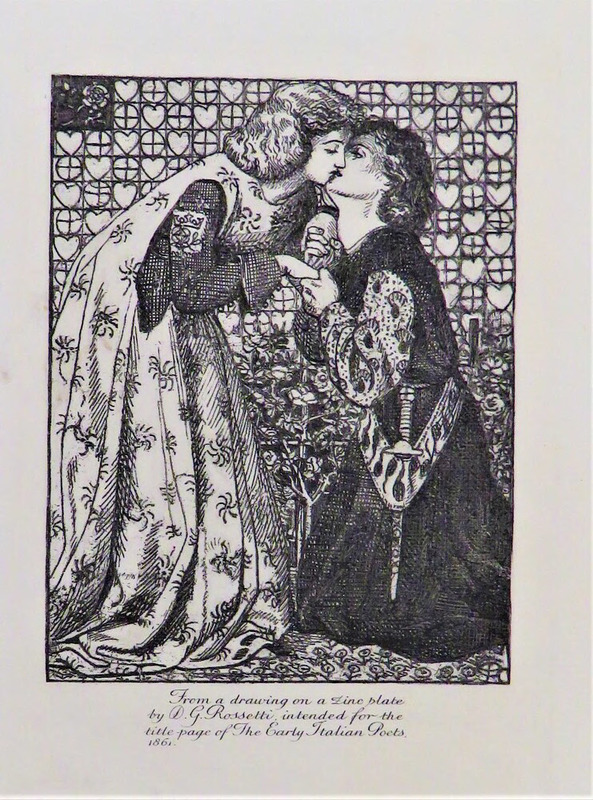Two figures kissing, the male figure kneeling