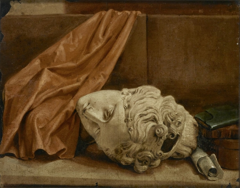 Still Life of a plaster Head and Books