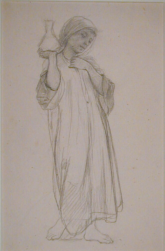 A North African girl holding a pot on the palm of her hand