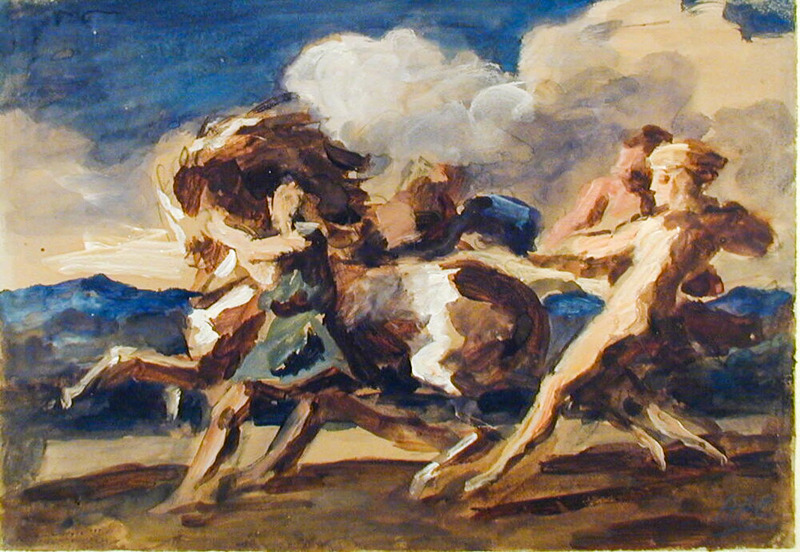 The Capture of a wild Horse, after Géricault
