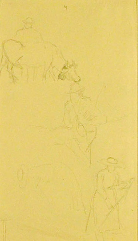 Sheet of Studies of a Man, a Woman and a Cow