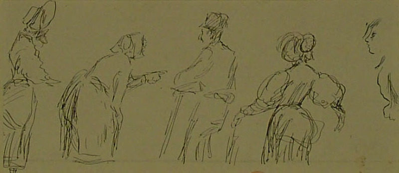 Recto: Studies of Standing Figures
Verso: fragmentary landscape
