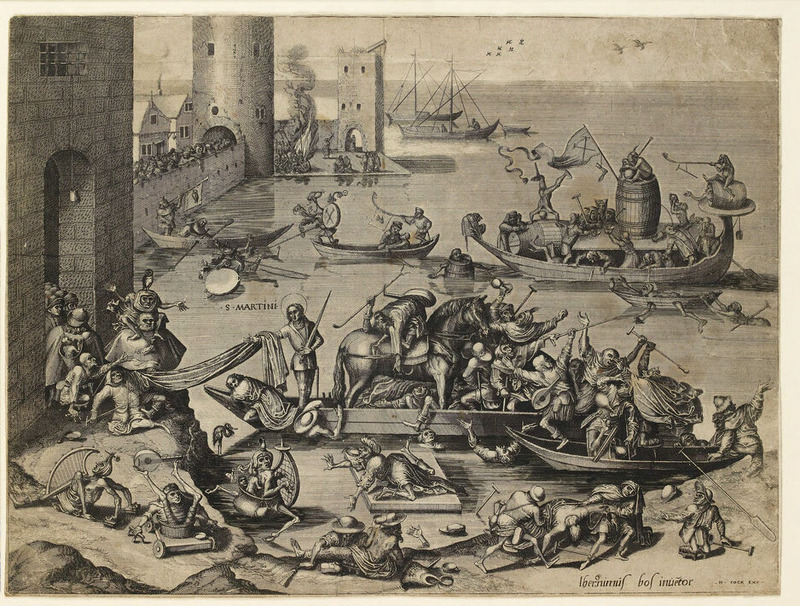 St Martin and his horse in a ship