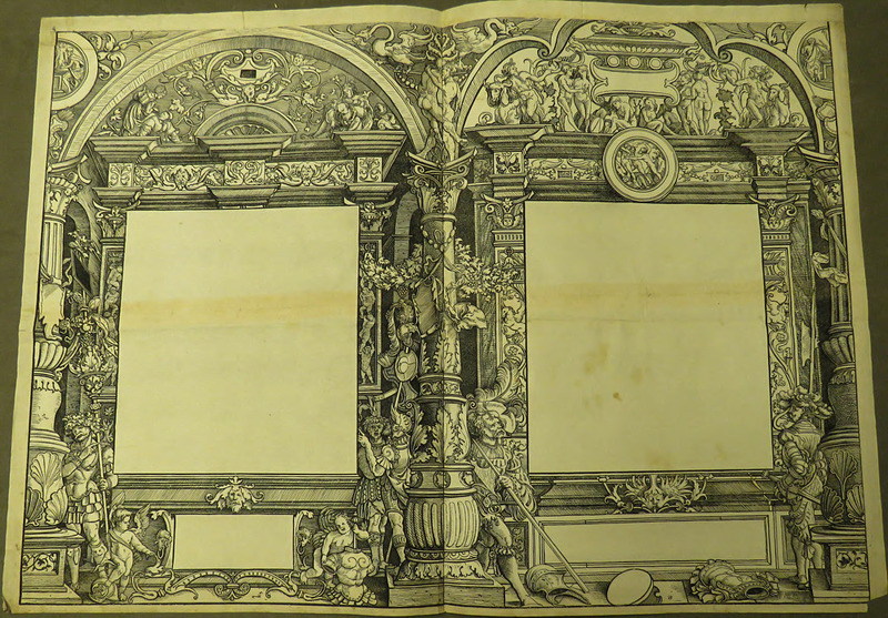 Architectural frames with flanking soldiers